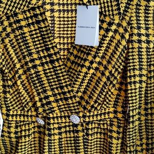 New the real deal Alessandra Rich size 40 houndstooth gold/black